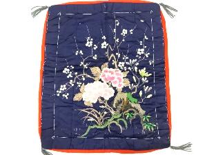 アンティーク　繻子地　牡丹梅模様刺繍袱紗